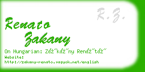 renato zakany business card